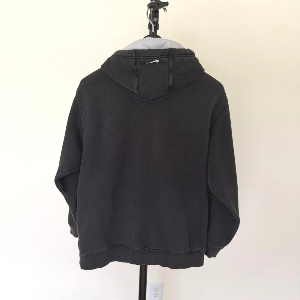 Y2K Nike Spellout Hoodie‎ Black Pullover Lizard Custom Paint Sweatshirt Small